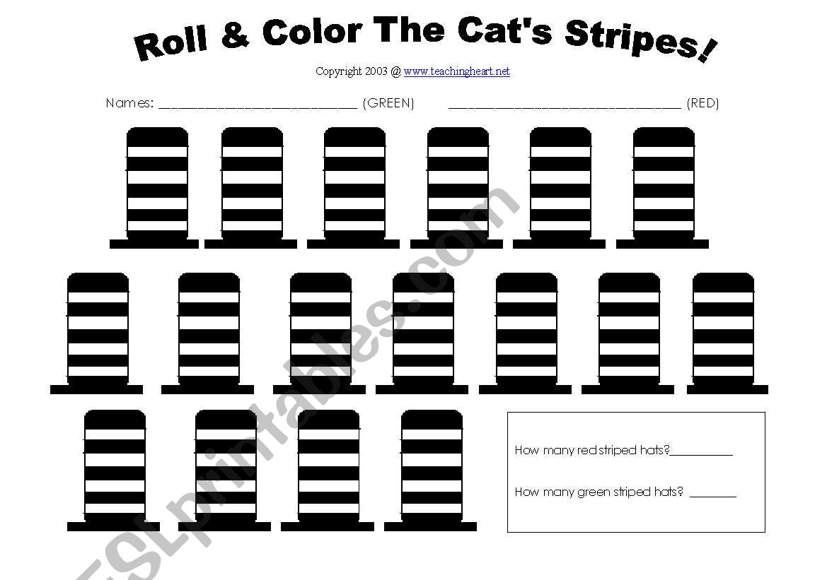 Dr. Seuss Hat Stripes Game worksheet