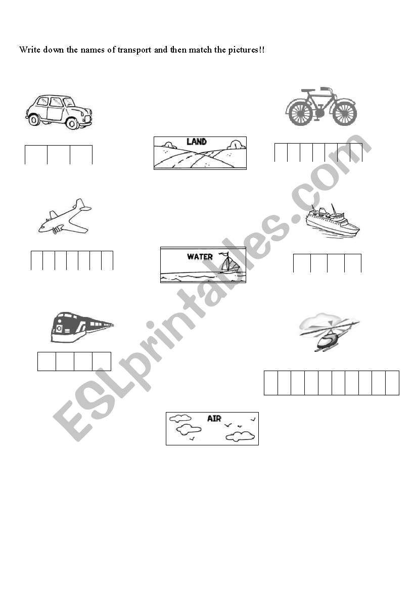 transport worksheet