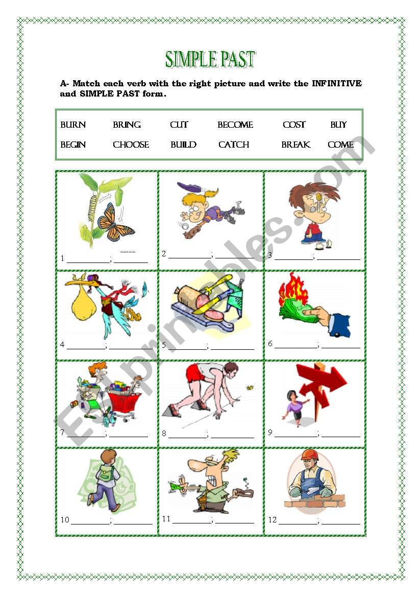 SIMPLE PAST - IRREGULAR VERBS (1/2)