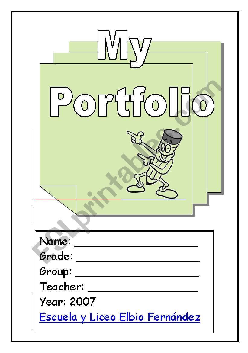 Portfolio cover worksheet