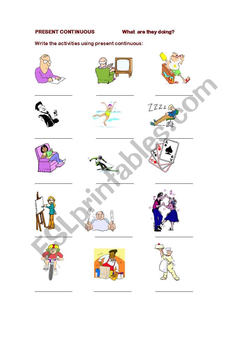 What are they doing? worksheet