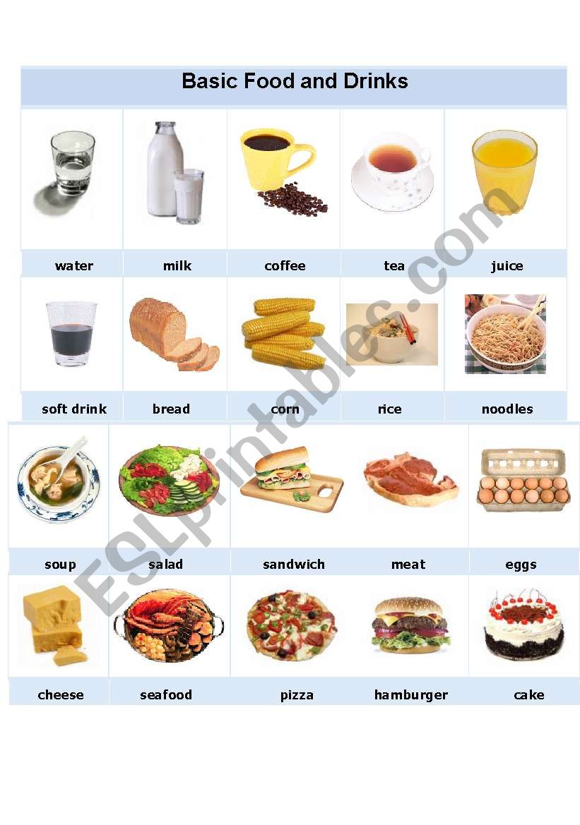 Basic Food and Drinks worksheet