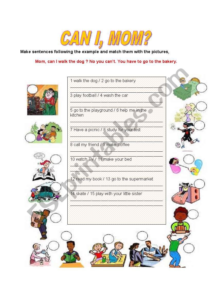 CAN I, MOM? worksheet