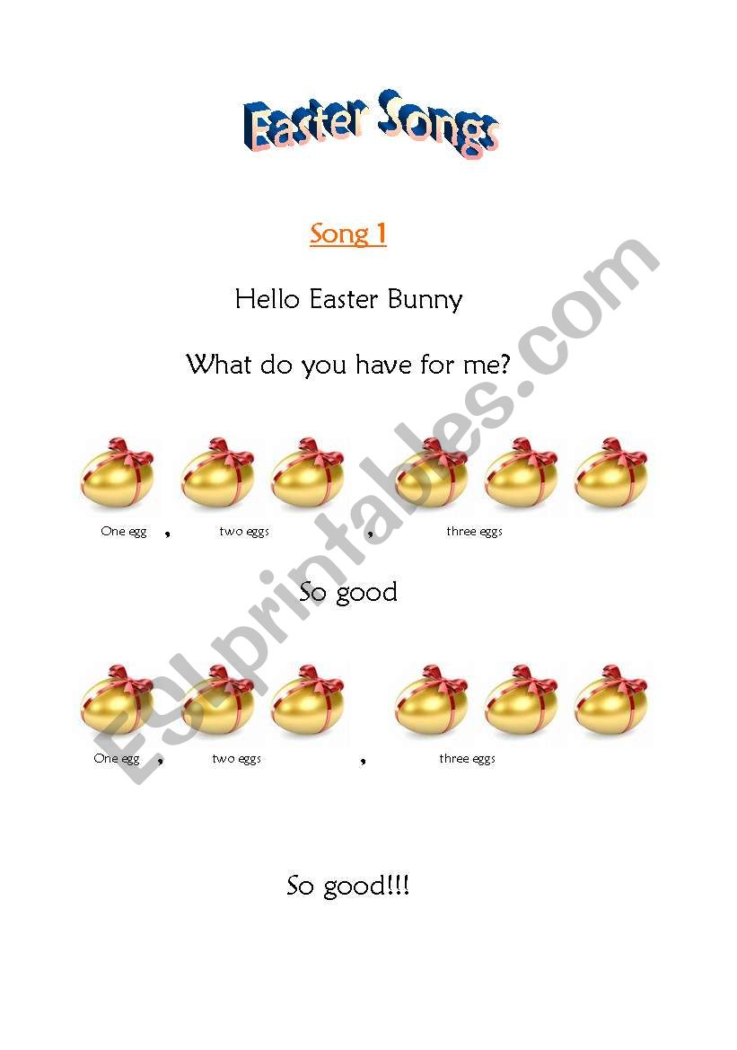 Easter Songs worksheet