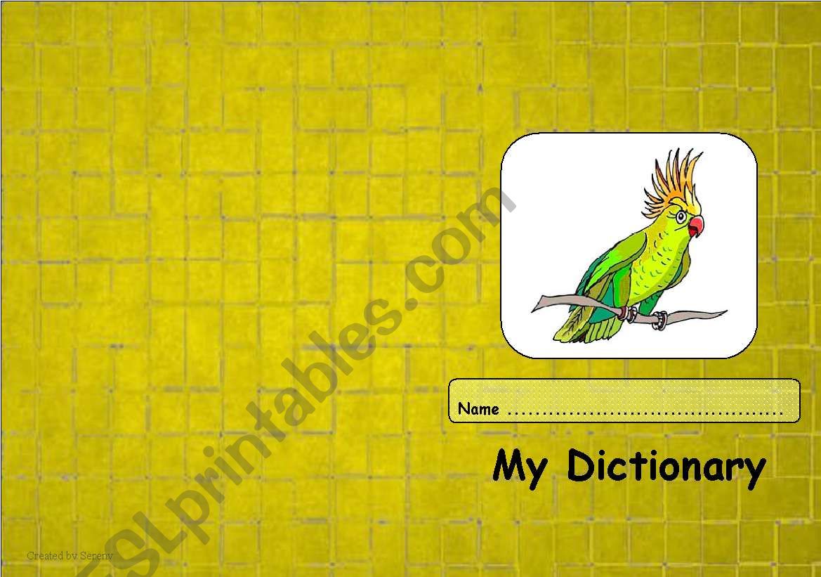 A Dictionary Template worksheet