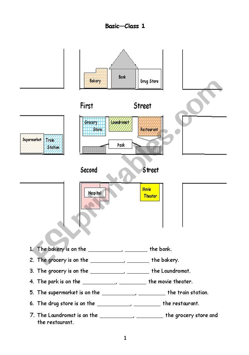 Giving Directions worksheet