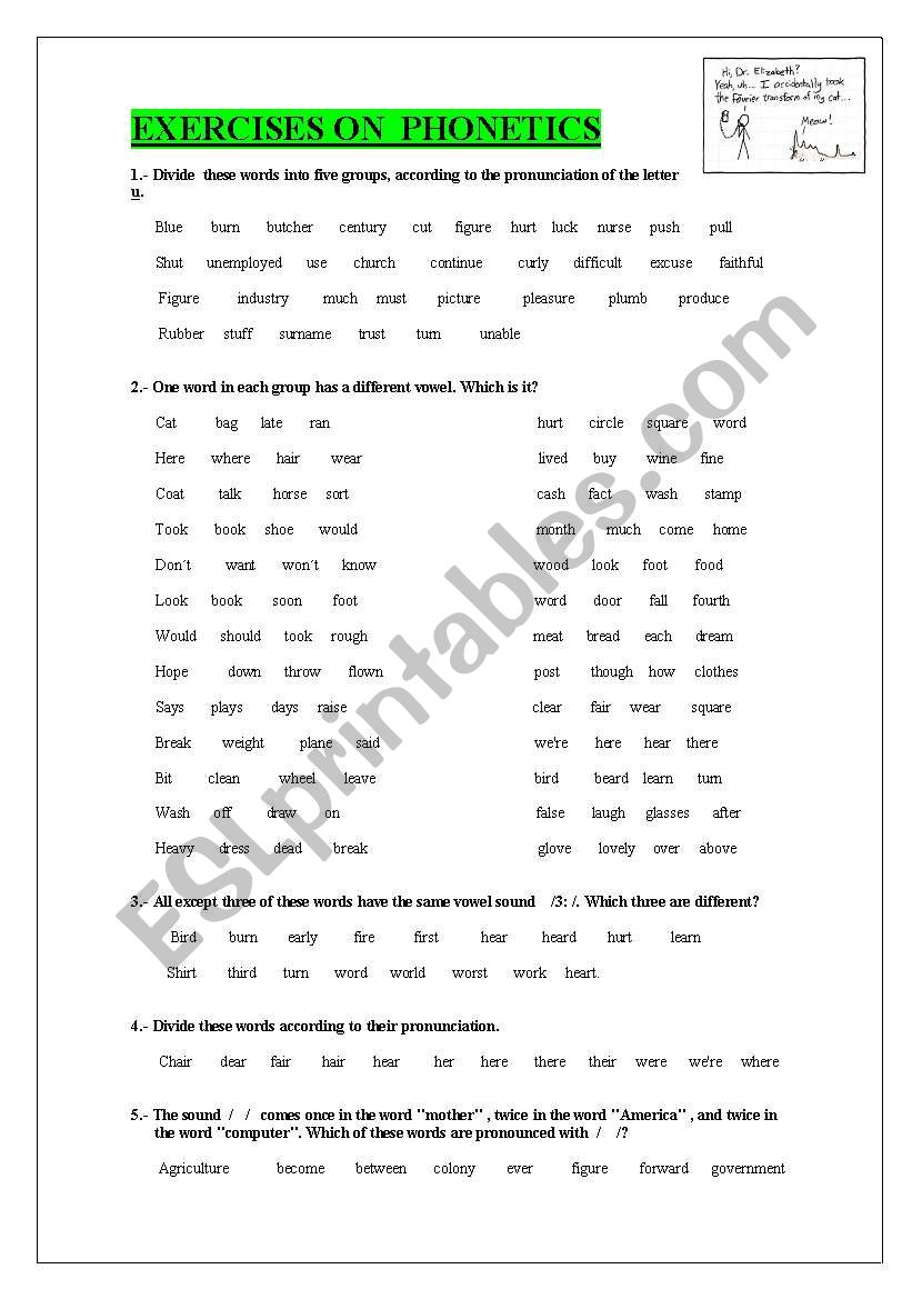 phonetics practice worksheet