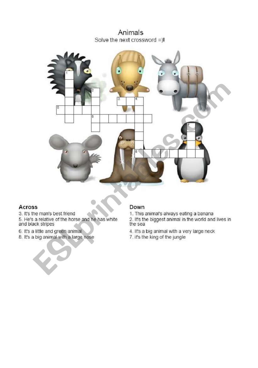 Animals worksheet