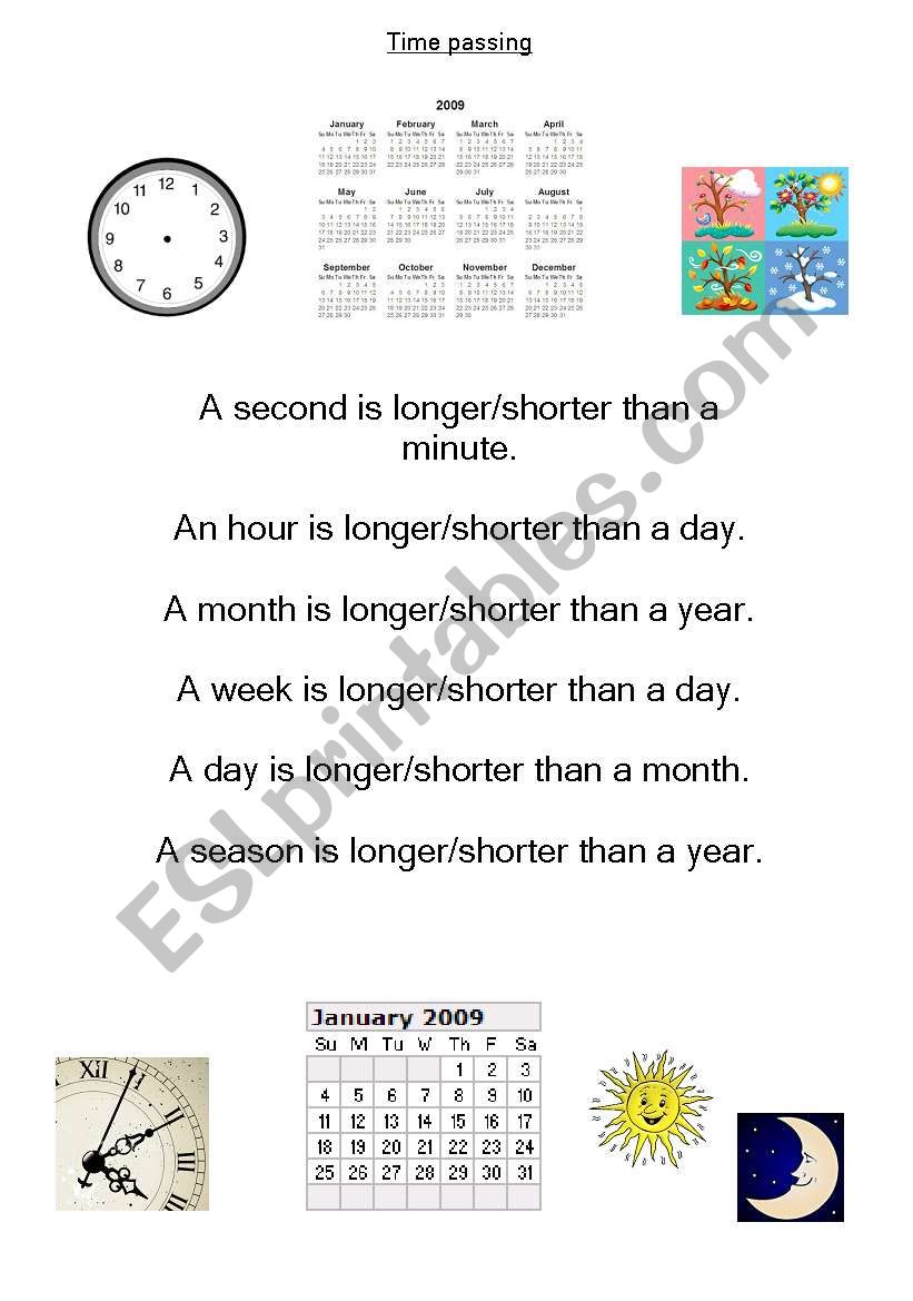 Time passing worksheet