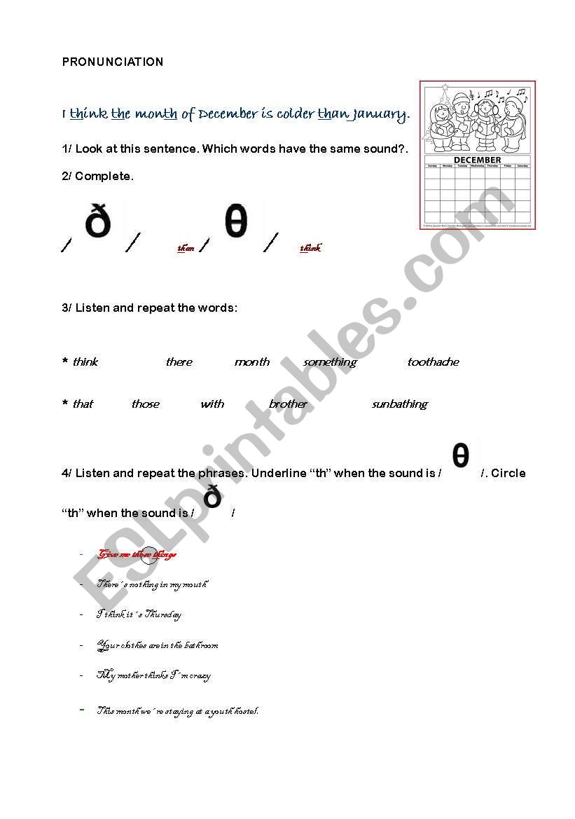 pronunciation  worksheet