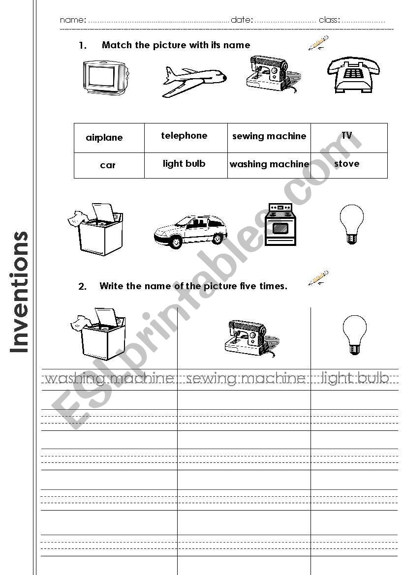 Inventions_vocabulary worksheet
