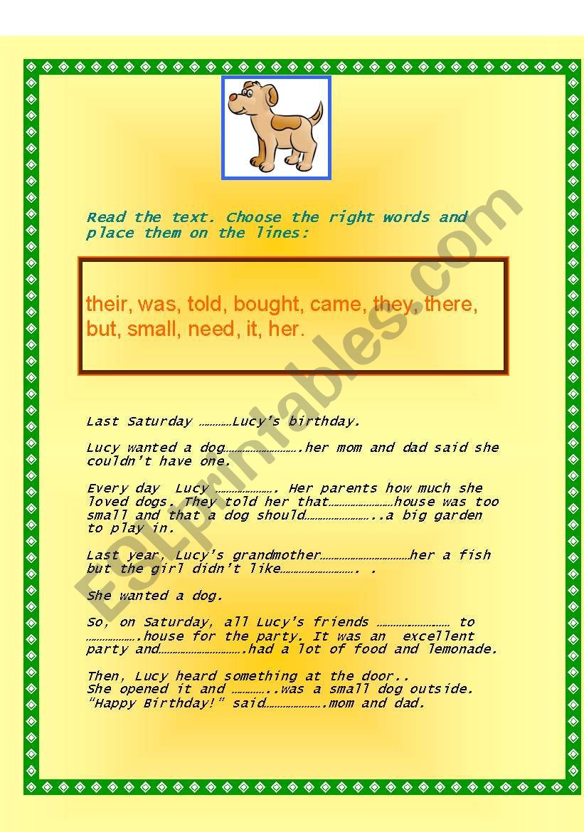 LUCYS WISH worksheet