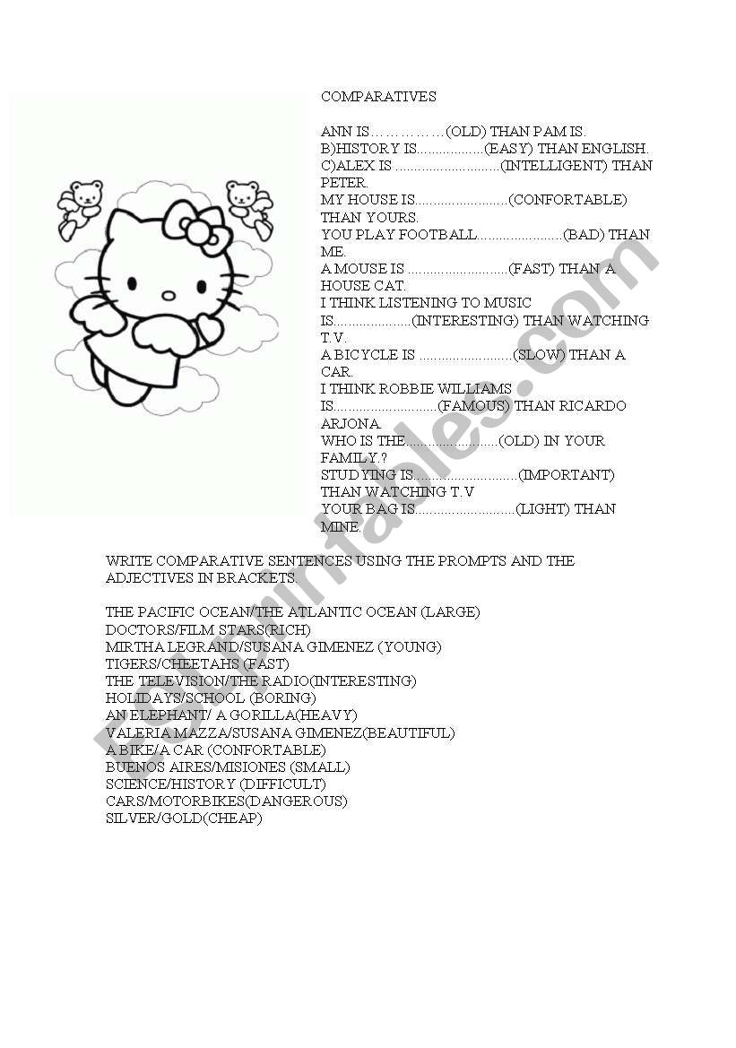 COMPARATIVES ADJECTIVES worksheet