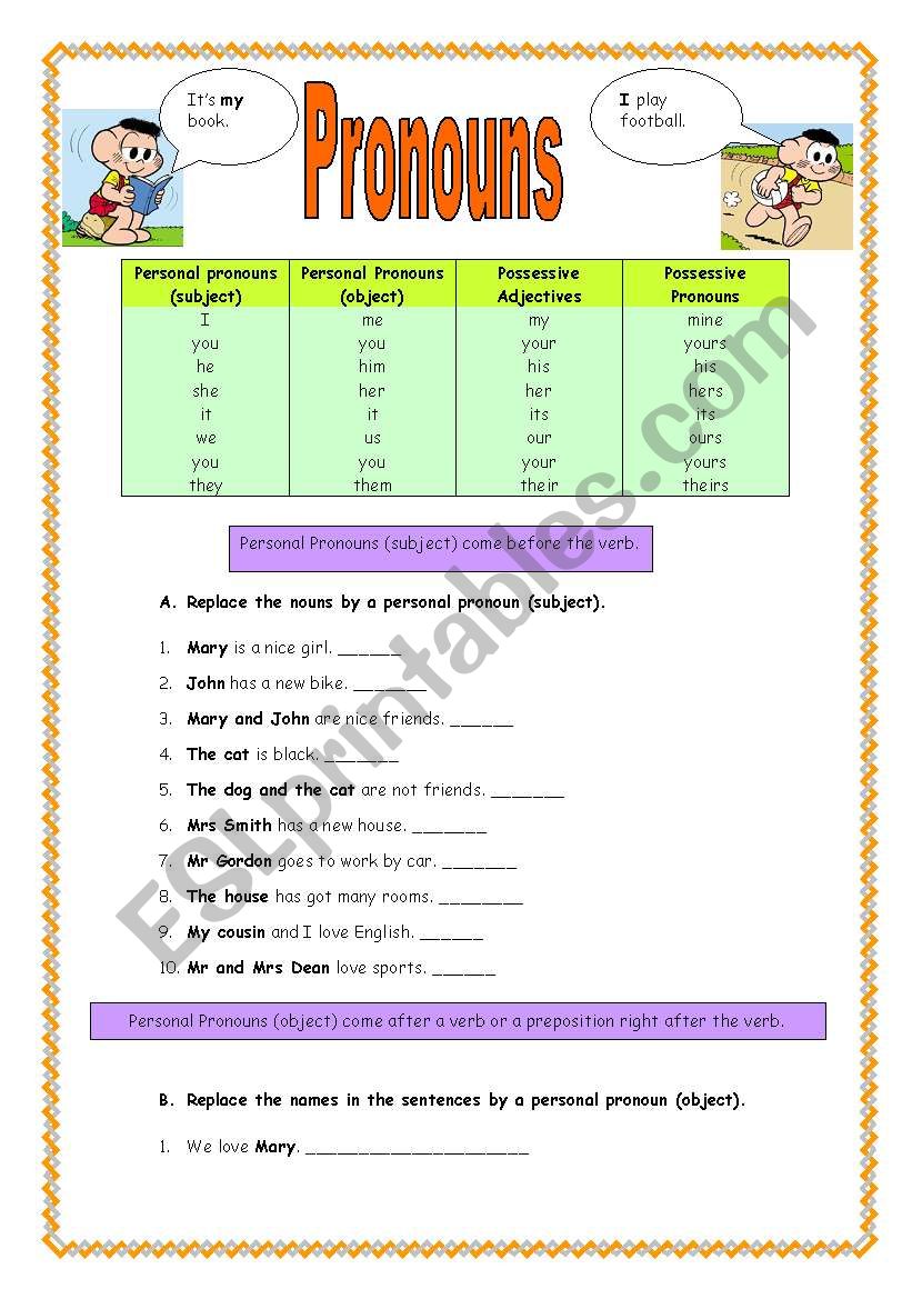 Pronouns (24.02.09) worksheet