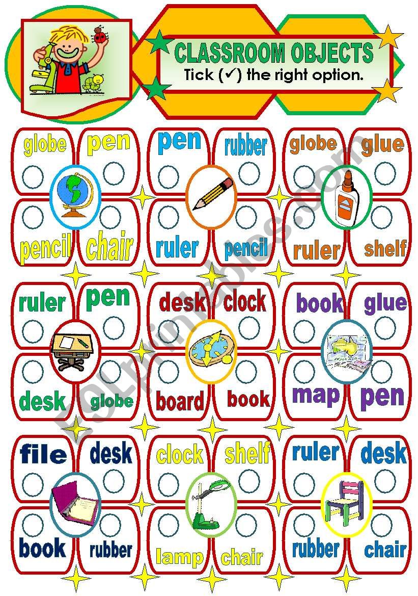 CLASSROOM OBJETS worksheet