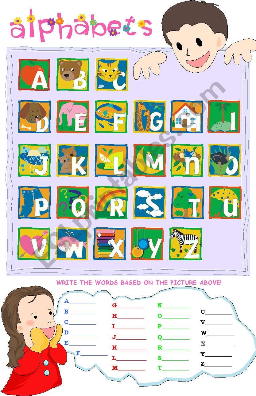Alphabets worksheet