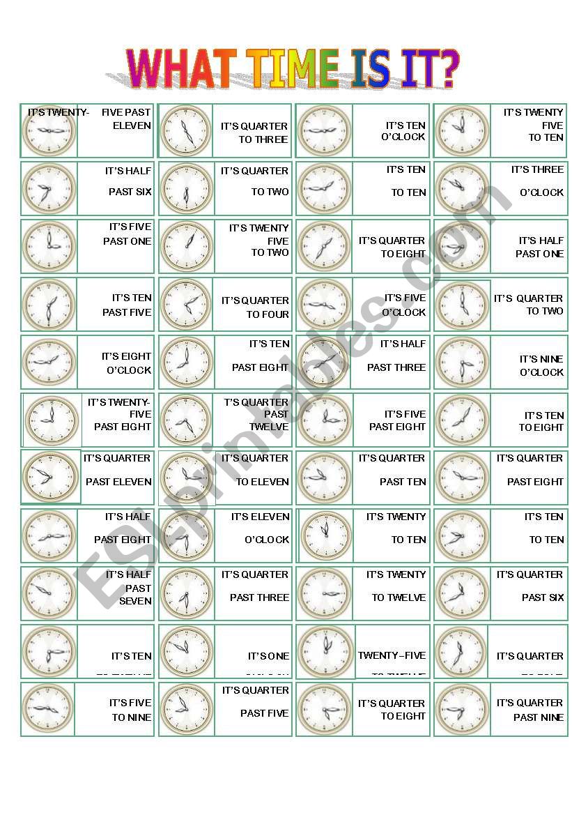 WHAT TIME IS IT? worksheet