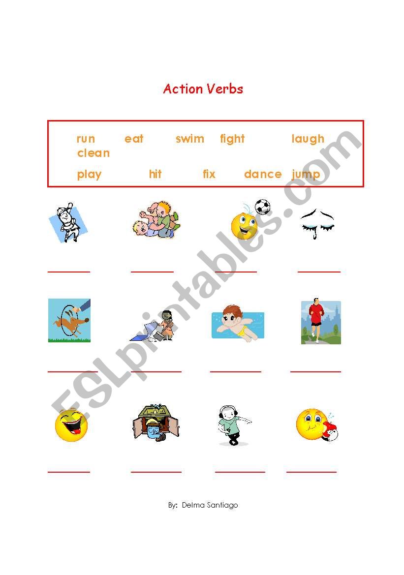 Action Verbs worksheet