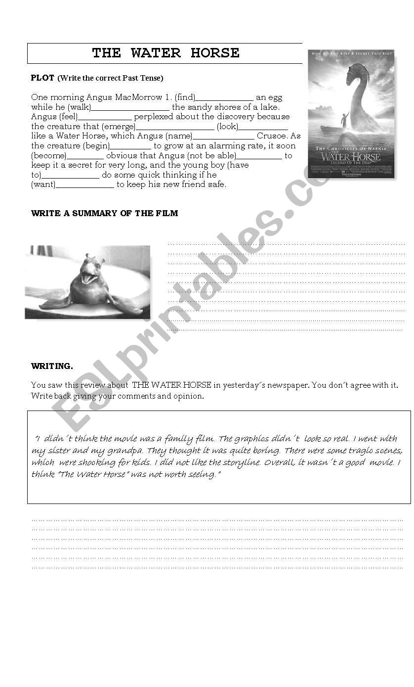 THE WATER HORSE worksheet
