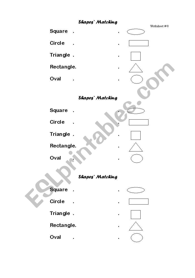 Match (shapes) worksheet