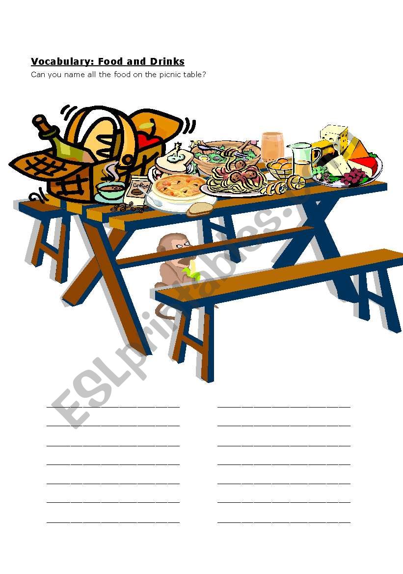 Vocabulary: Food and Drink worksheet