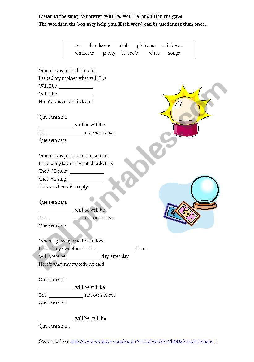 Song  worksheet