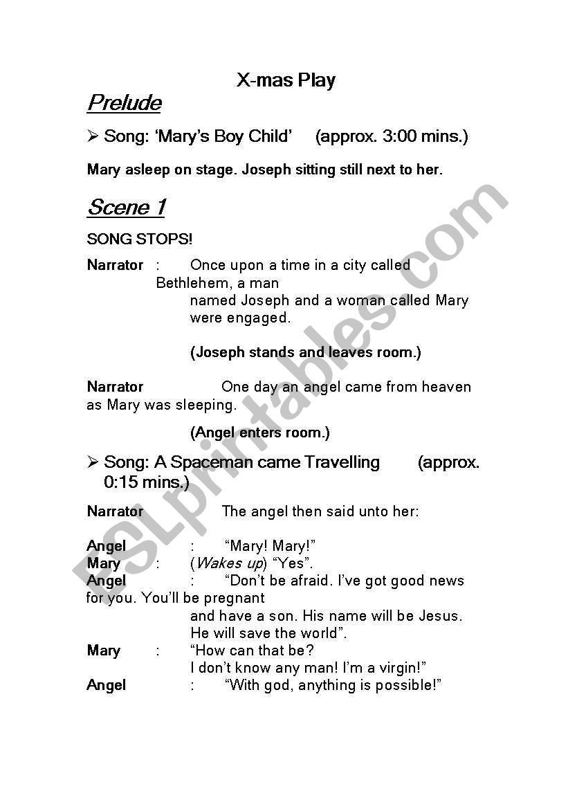 X-mas Play worksheet