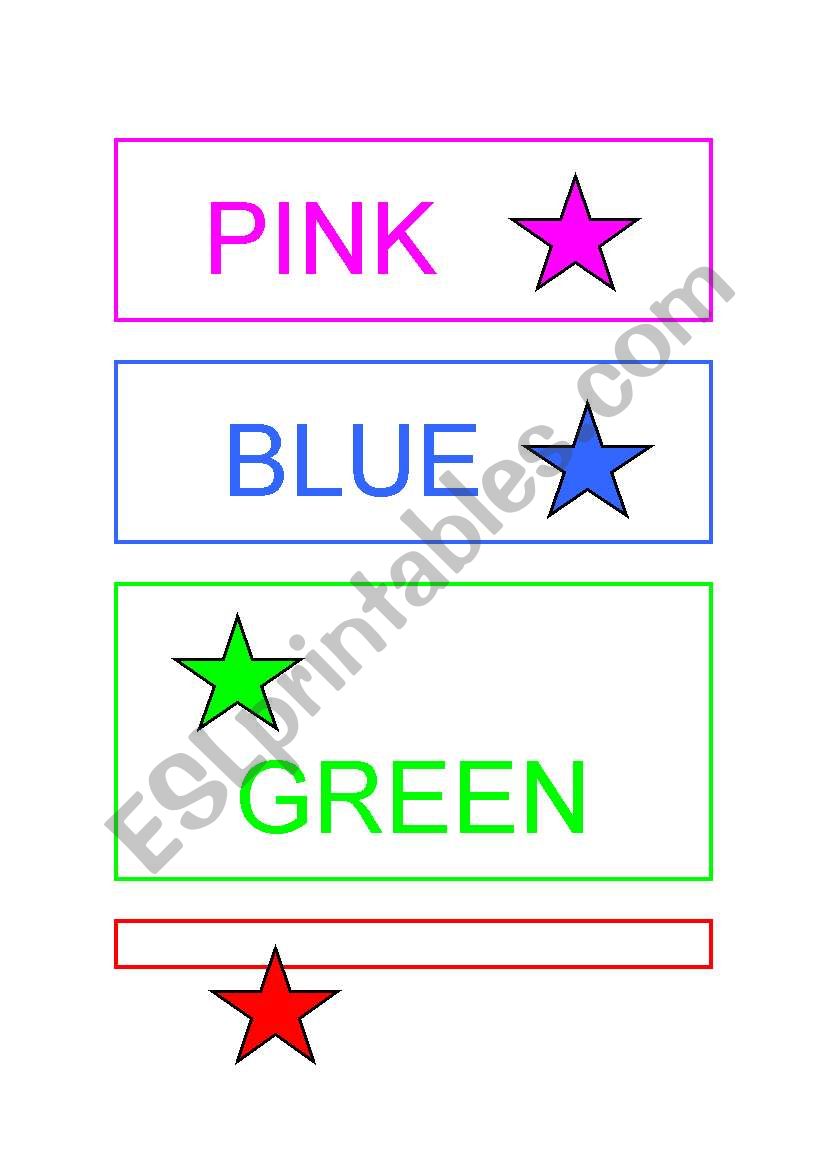 Colours worksheet