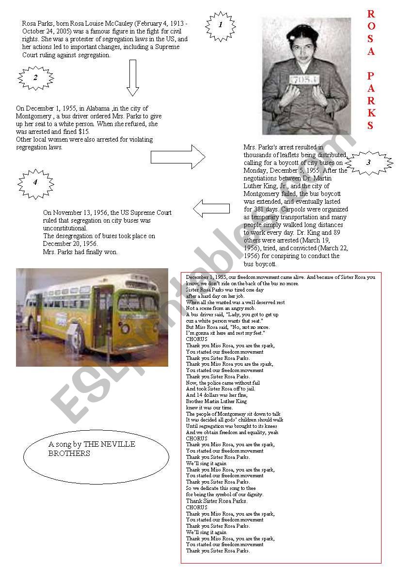 ROSA PARKS worksheet