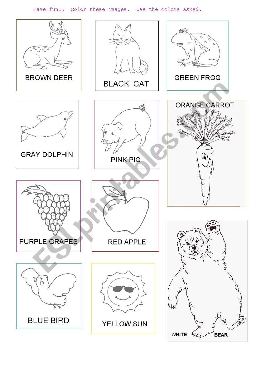 Colors and Images worksheet