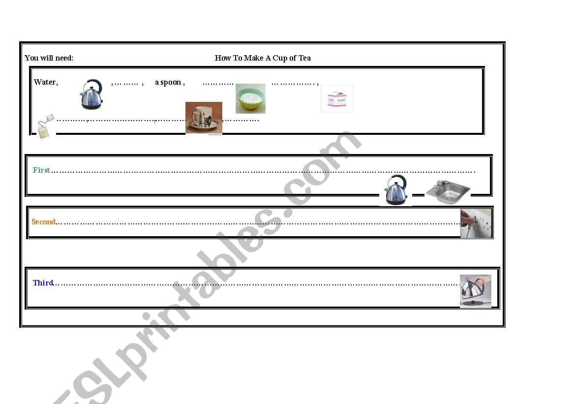 How To Make A Cup of Tea worksheet