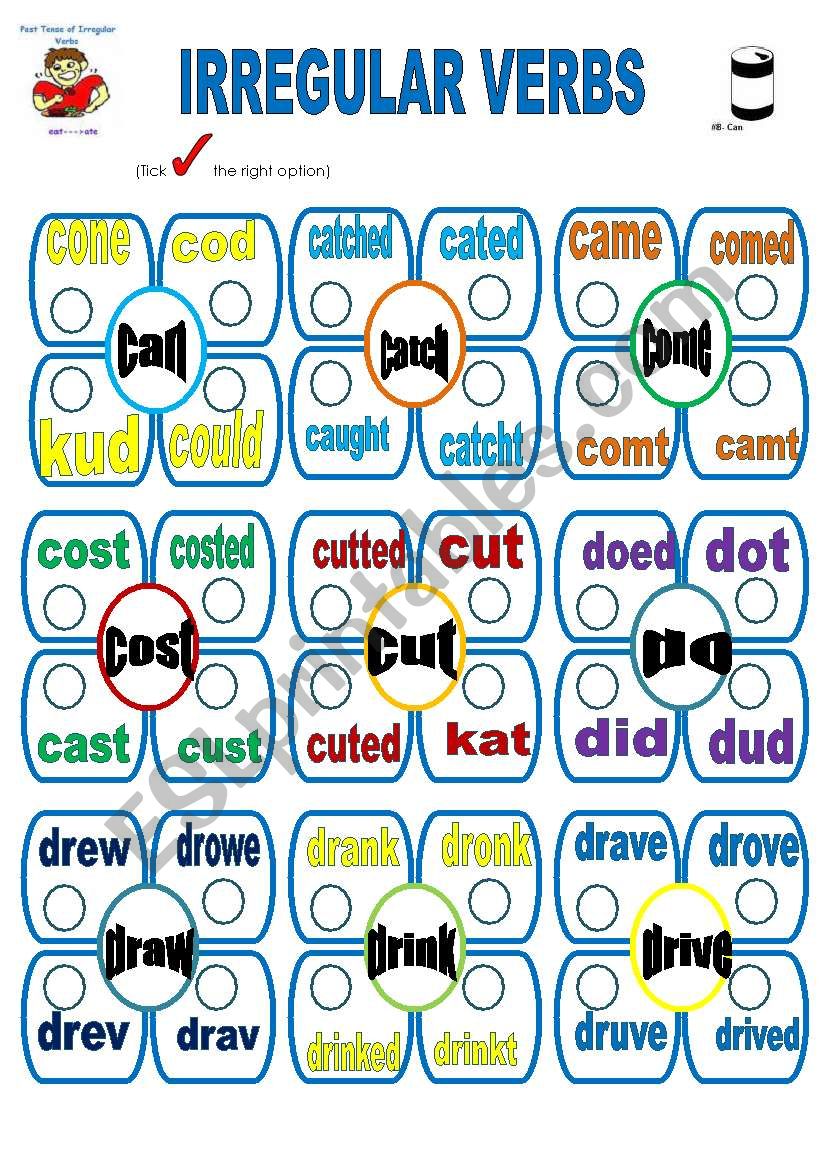 irregular verbs-b worksheet