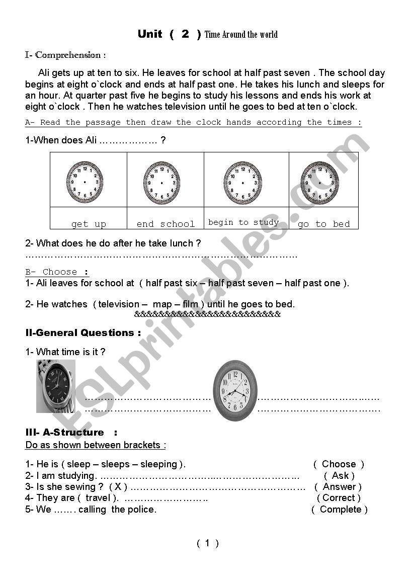 Work sheet Unit 2 worksheet