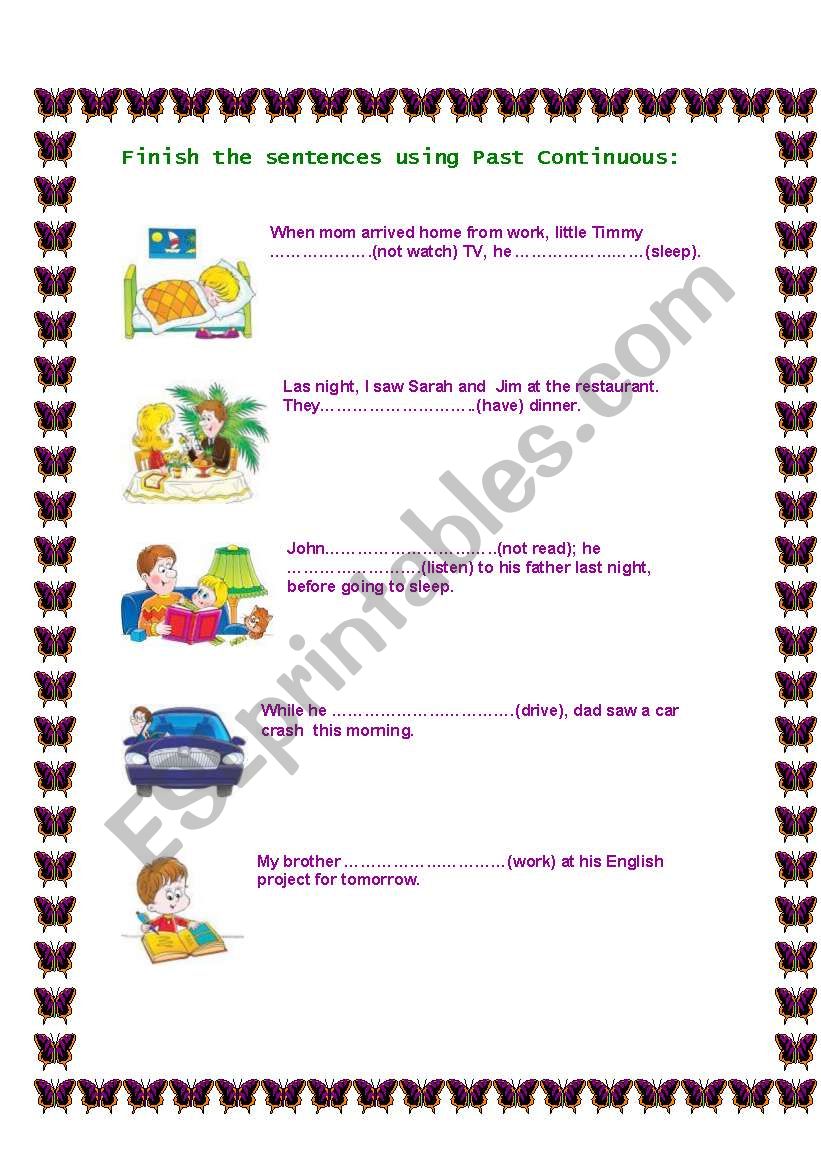 PRESENT CONTINUOUS PRACTICE worksheet