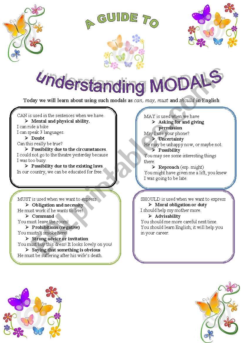 MODALS 1 worksheet