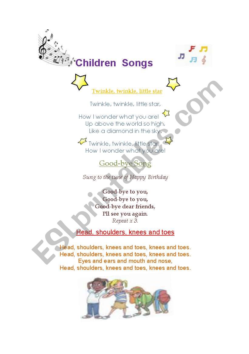Children songs worksheet