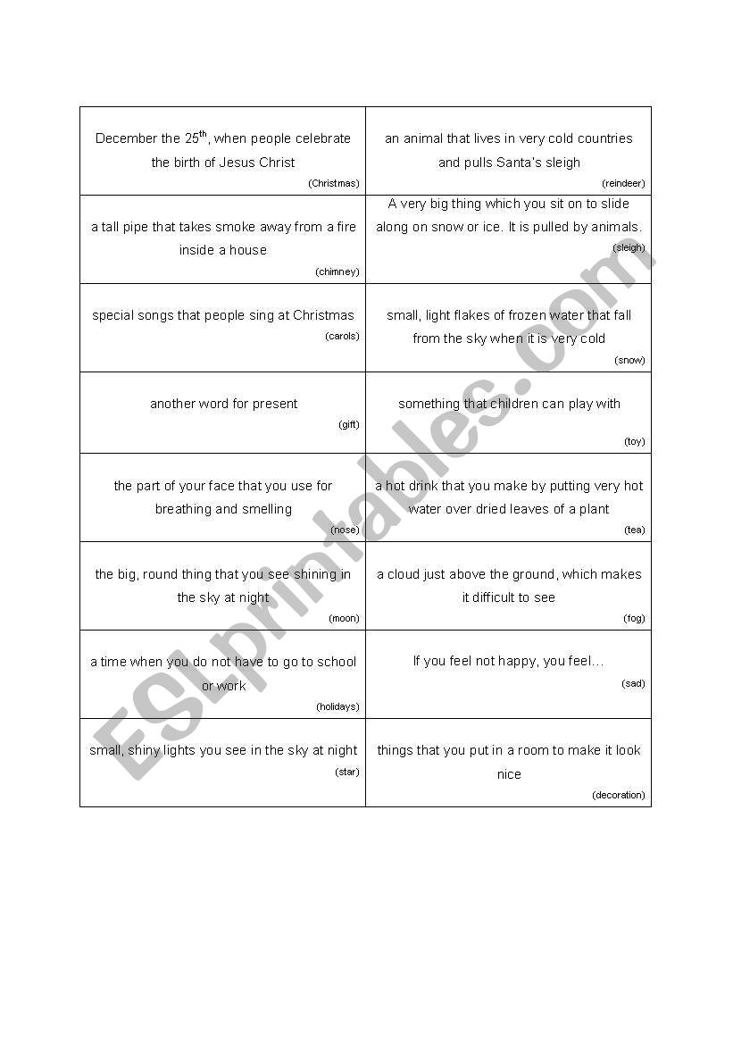 Word cards 1 worksheet