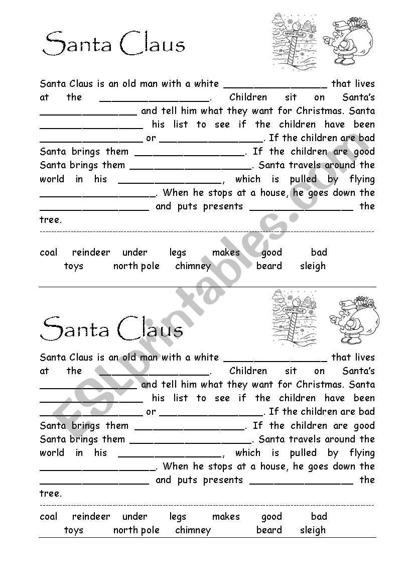 Santa Claus worksheet