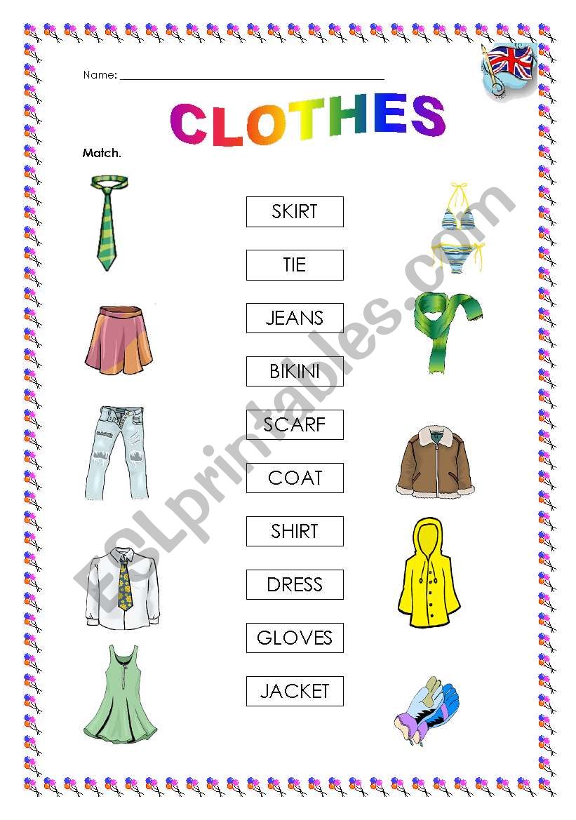 clothes1 worksheet