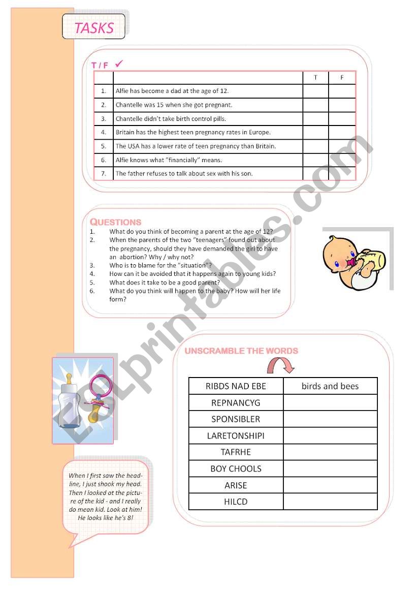 Dad at 13 - workpoints worksheet