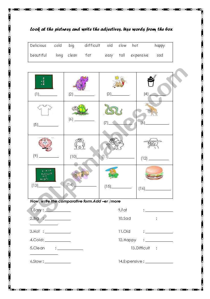 comparison worksheet