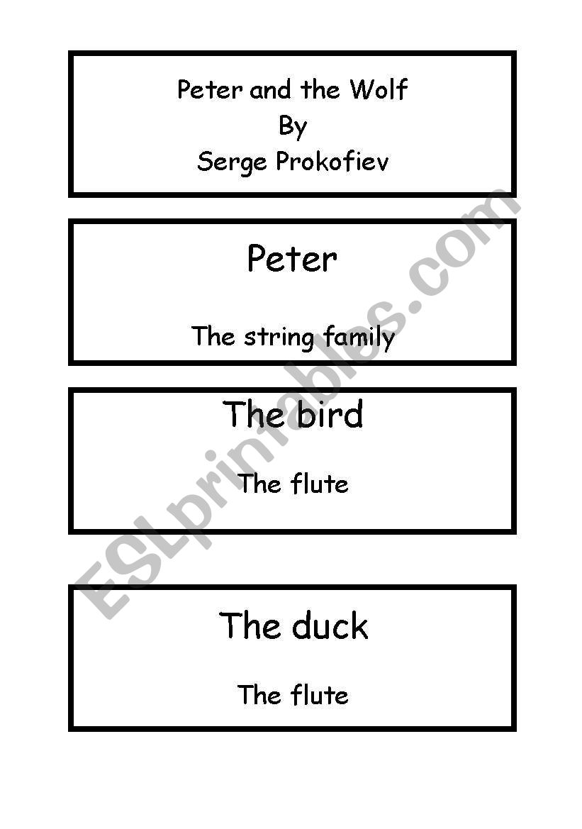 Pter and the Wolf-part 2 worksheet