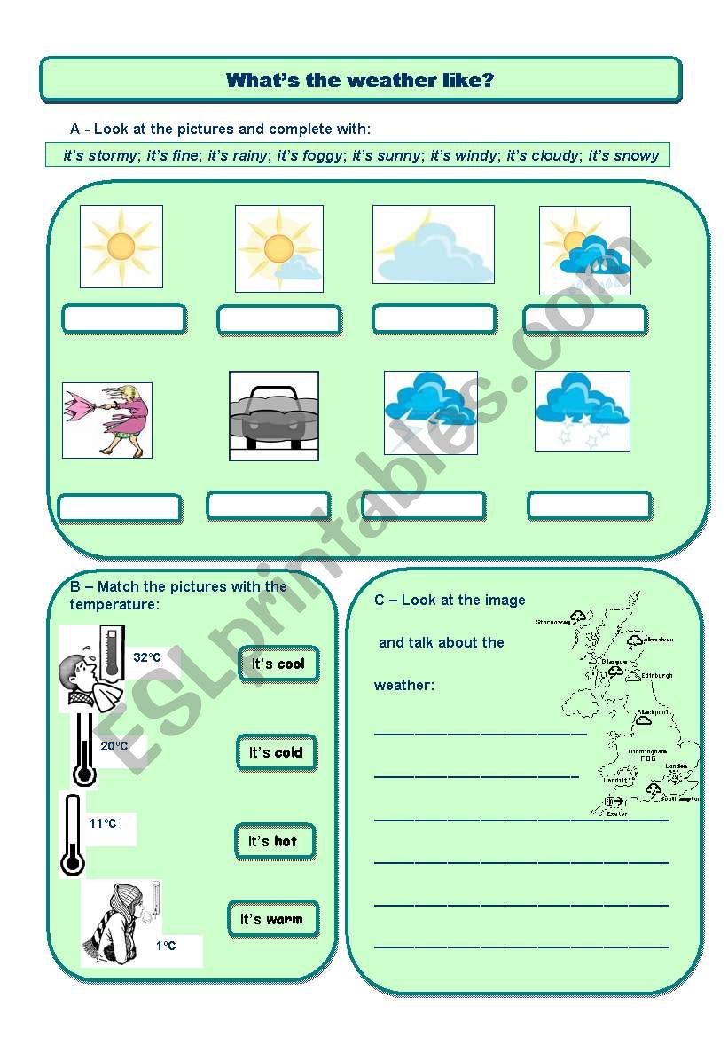 weather and temperature worksheet