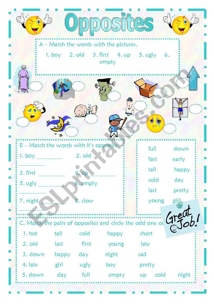 Opposite Worksheet worksheet