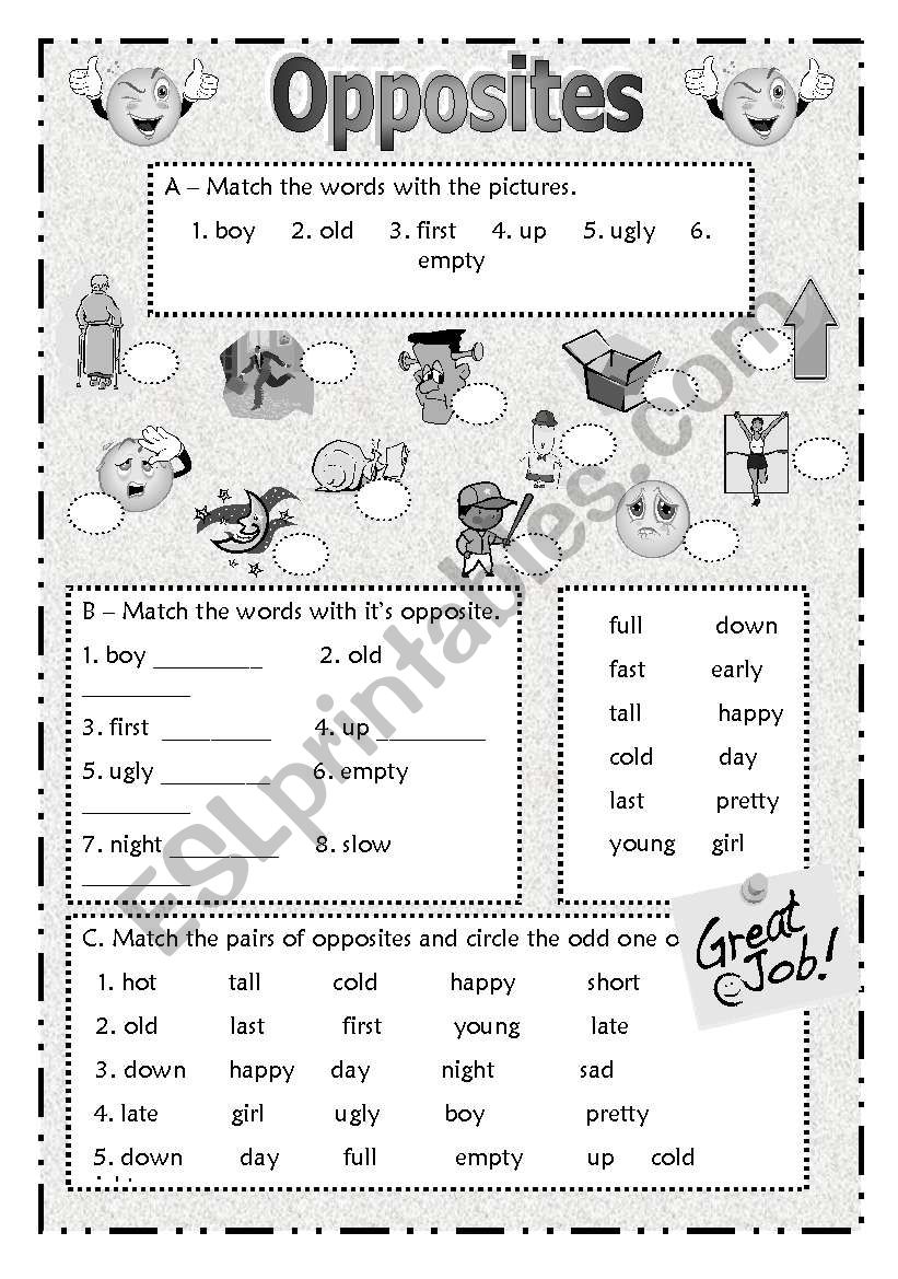 Opposites  worksheet