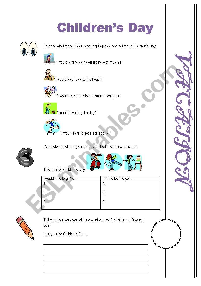 Childrens Day worksheet