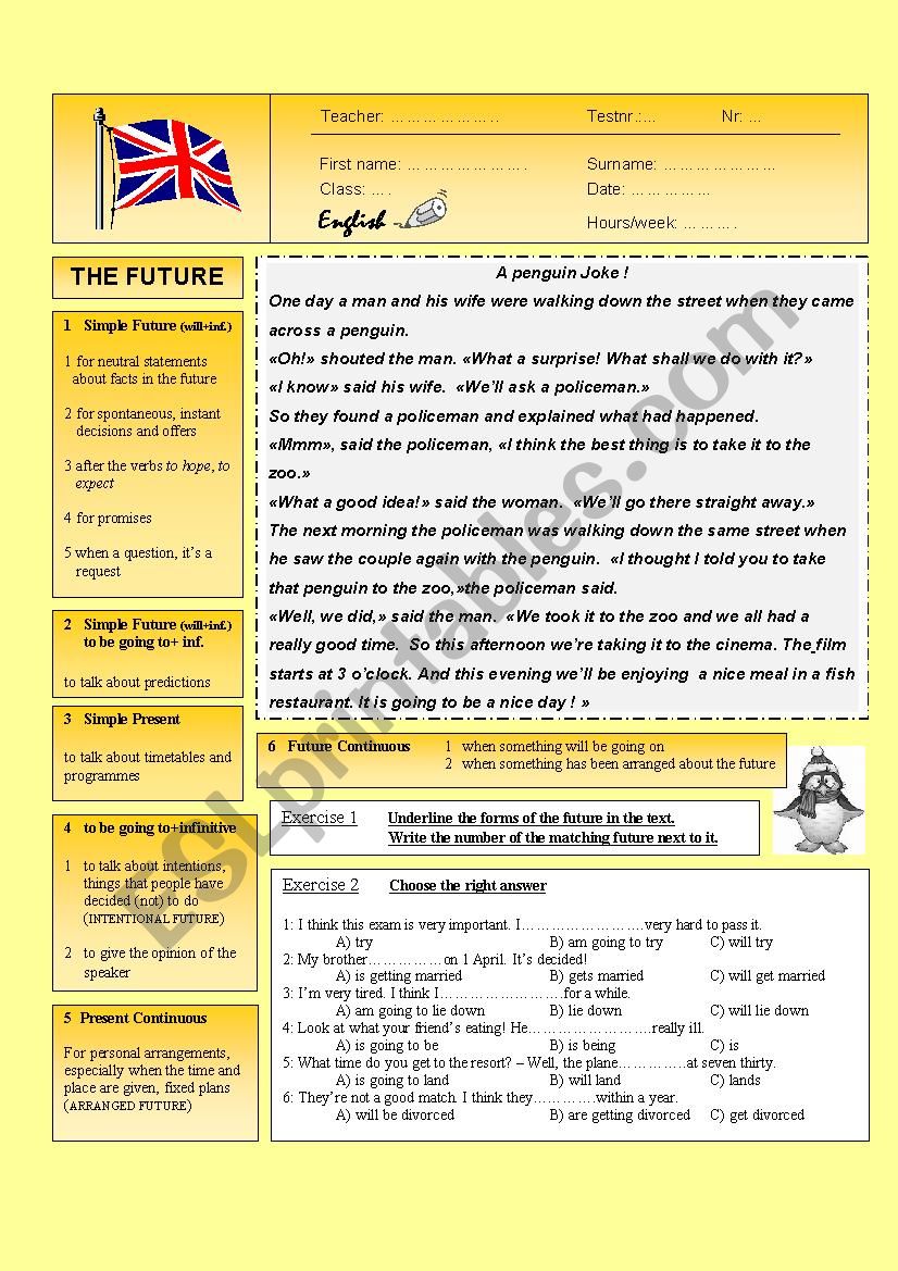 Ways to express the future worksheet