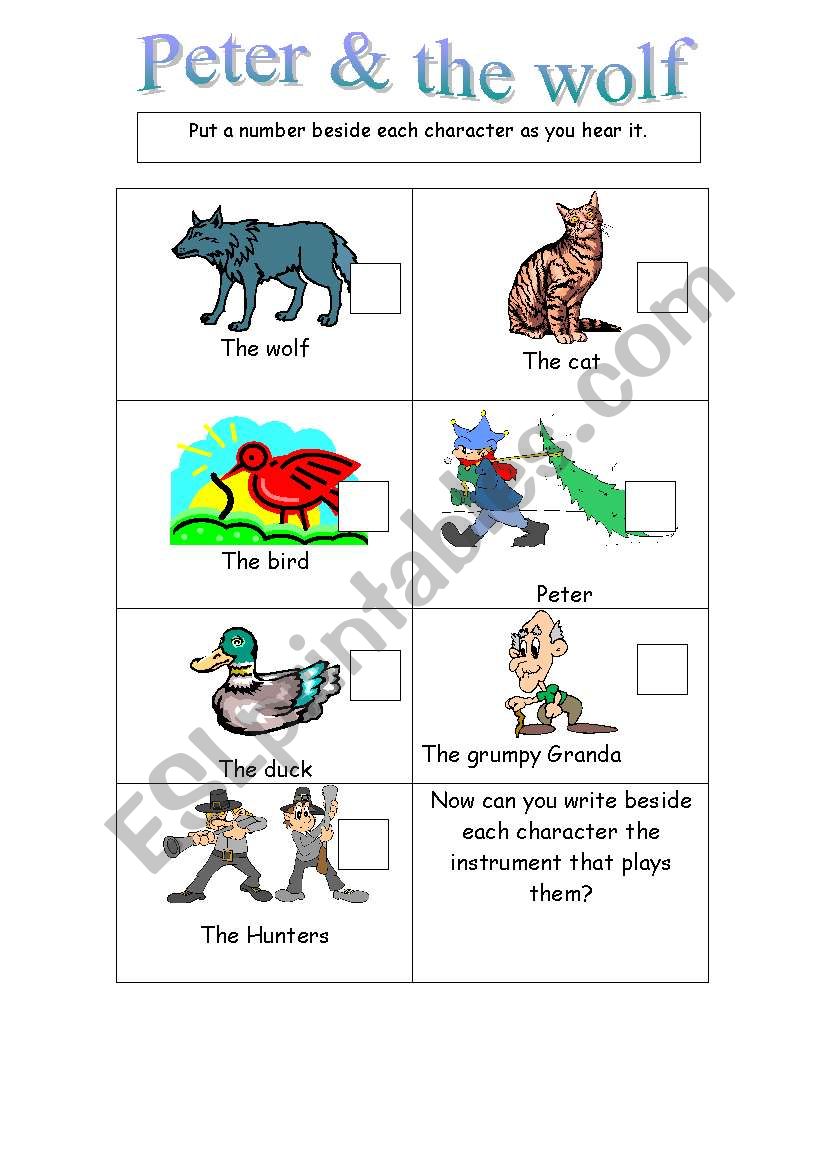 Peter and Wolf-part 1 worksheet