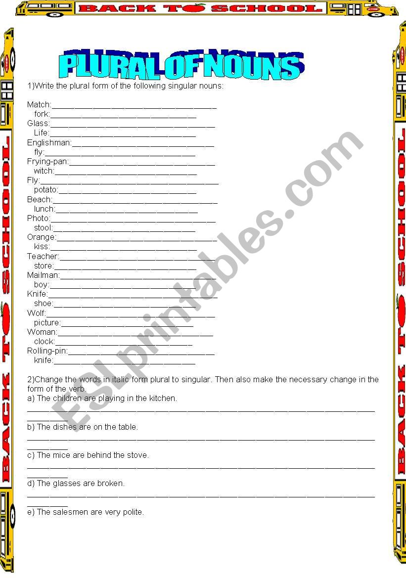 NOUNS PART 2 worksheet