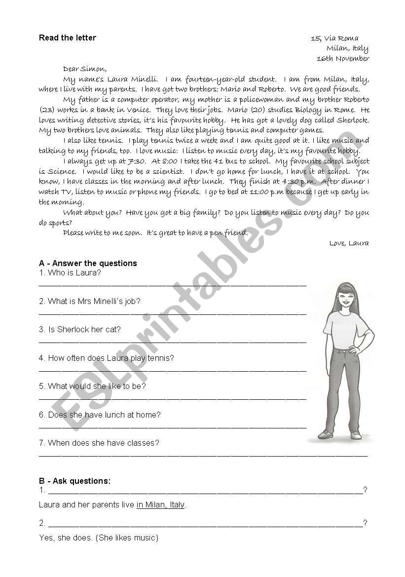 Reading - 6th grade (3 pages) - test - ESL worksheet by ...